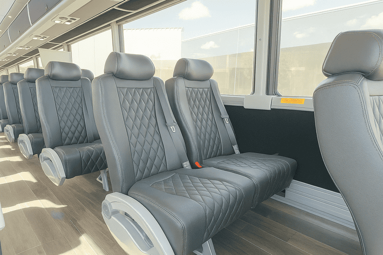 interior of Coach Bus Clovis charter bus