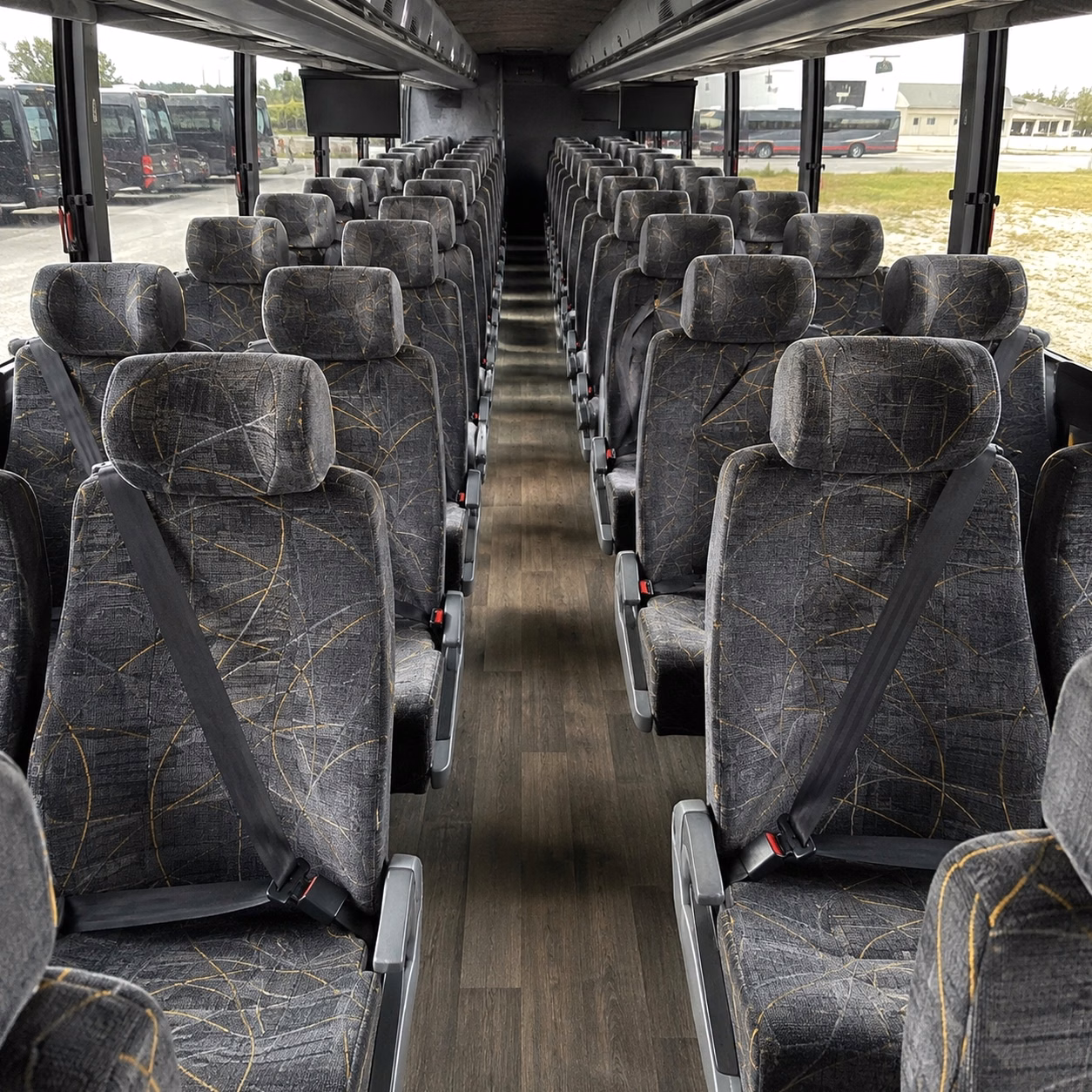 56 passenger charter bus interior